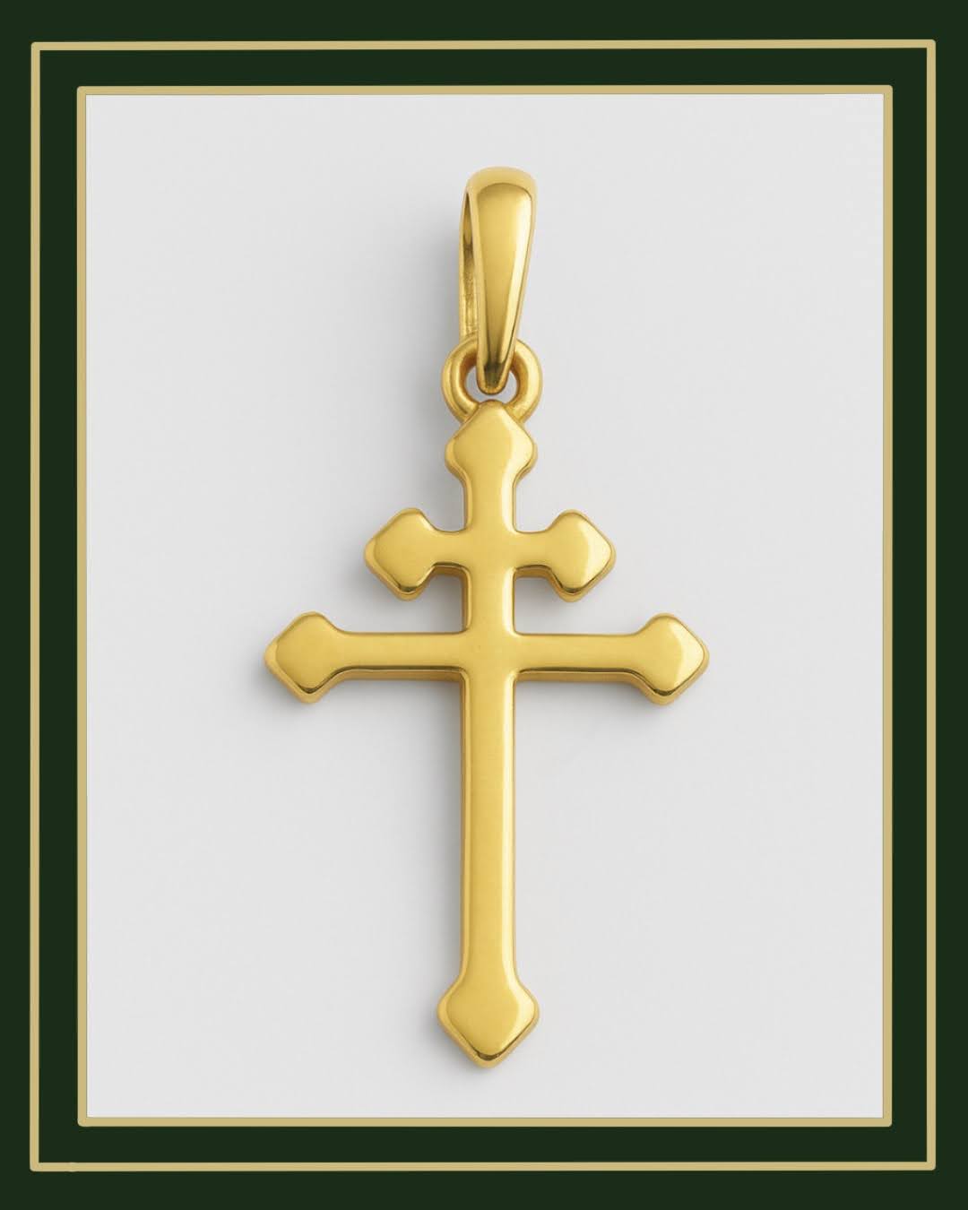 Yellow-gold Cross of Lorraine pendant